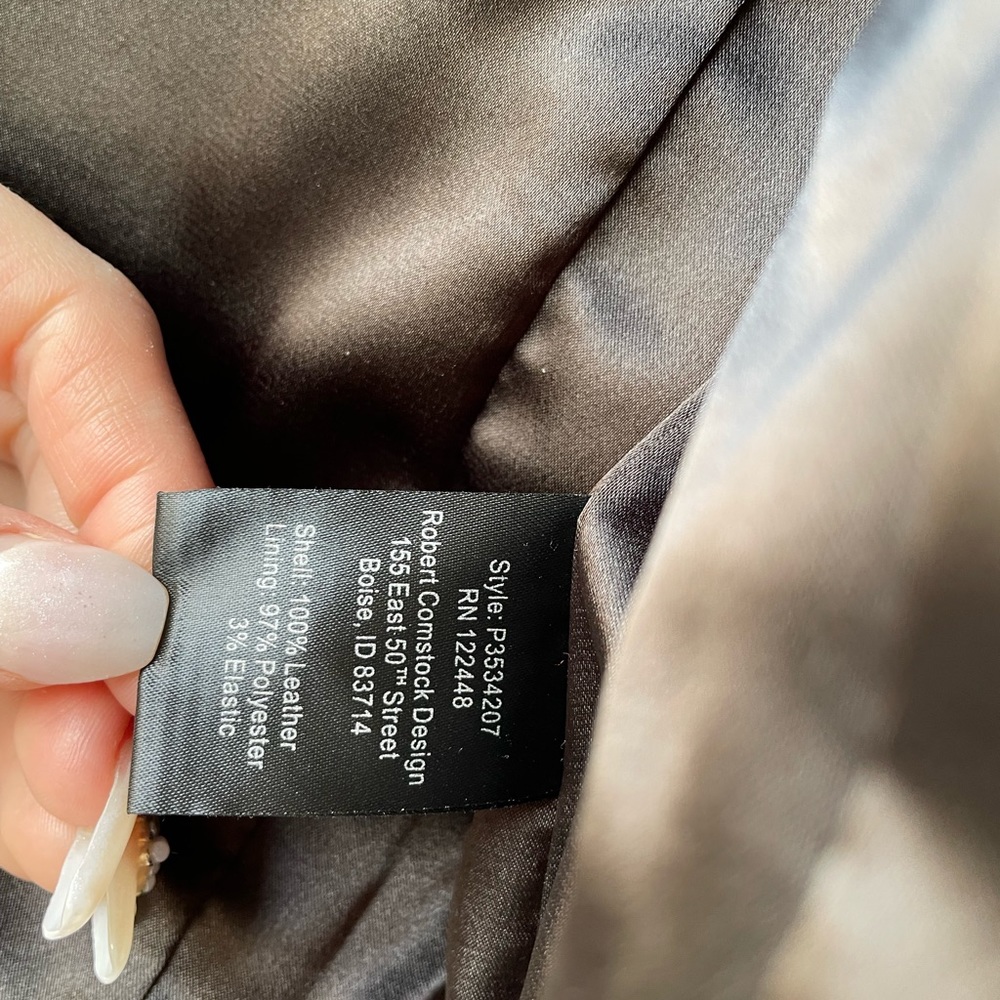 Brown Leather Jacket By Robert Comstock, Comstock… - image 4